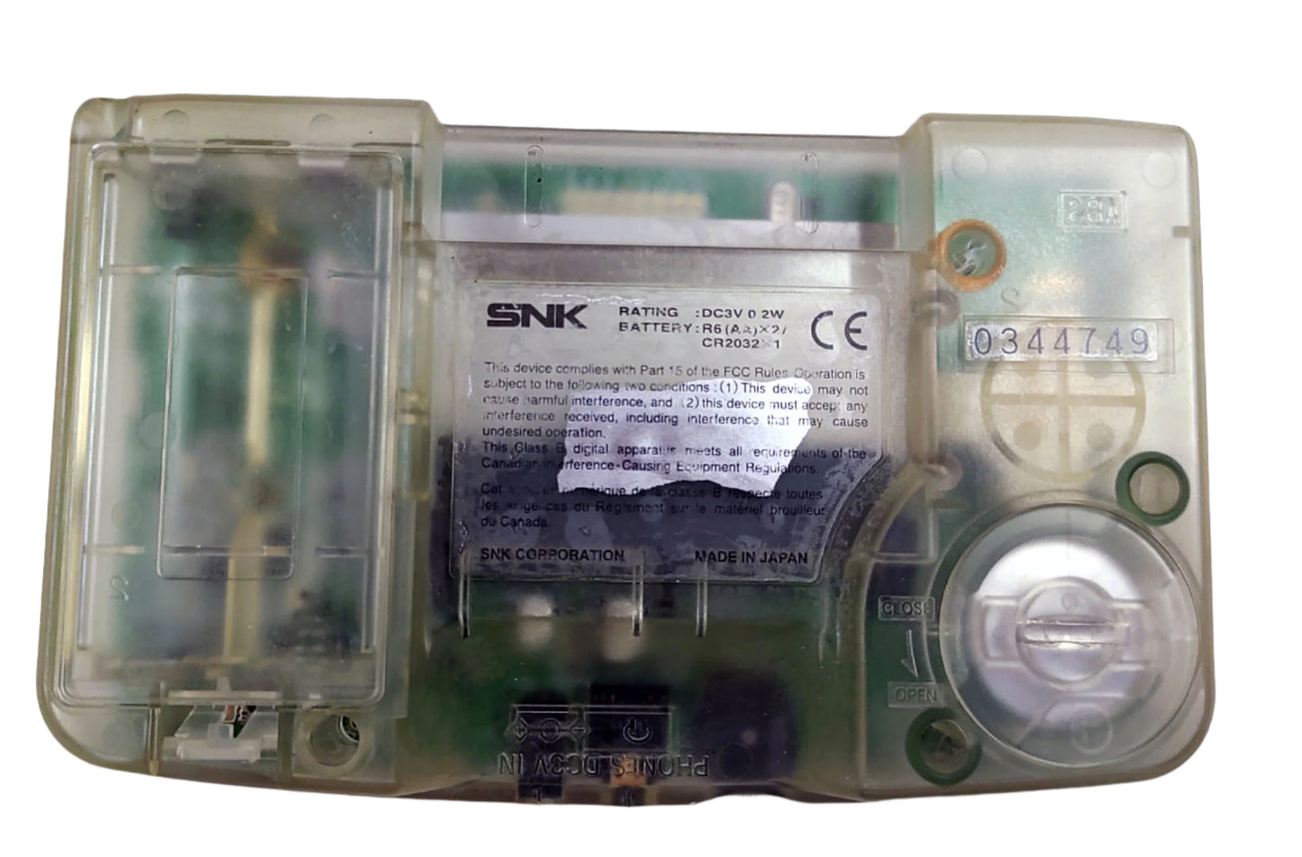 Neo Geo Pocket Color Crystal White - FRETE GRÁTIS
