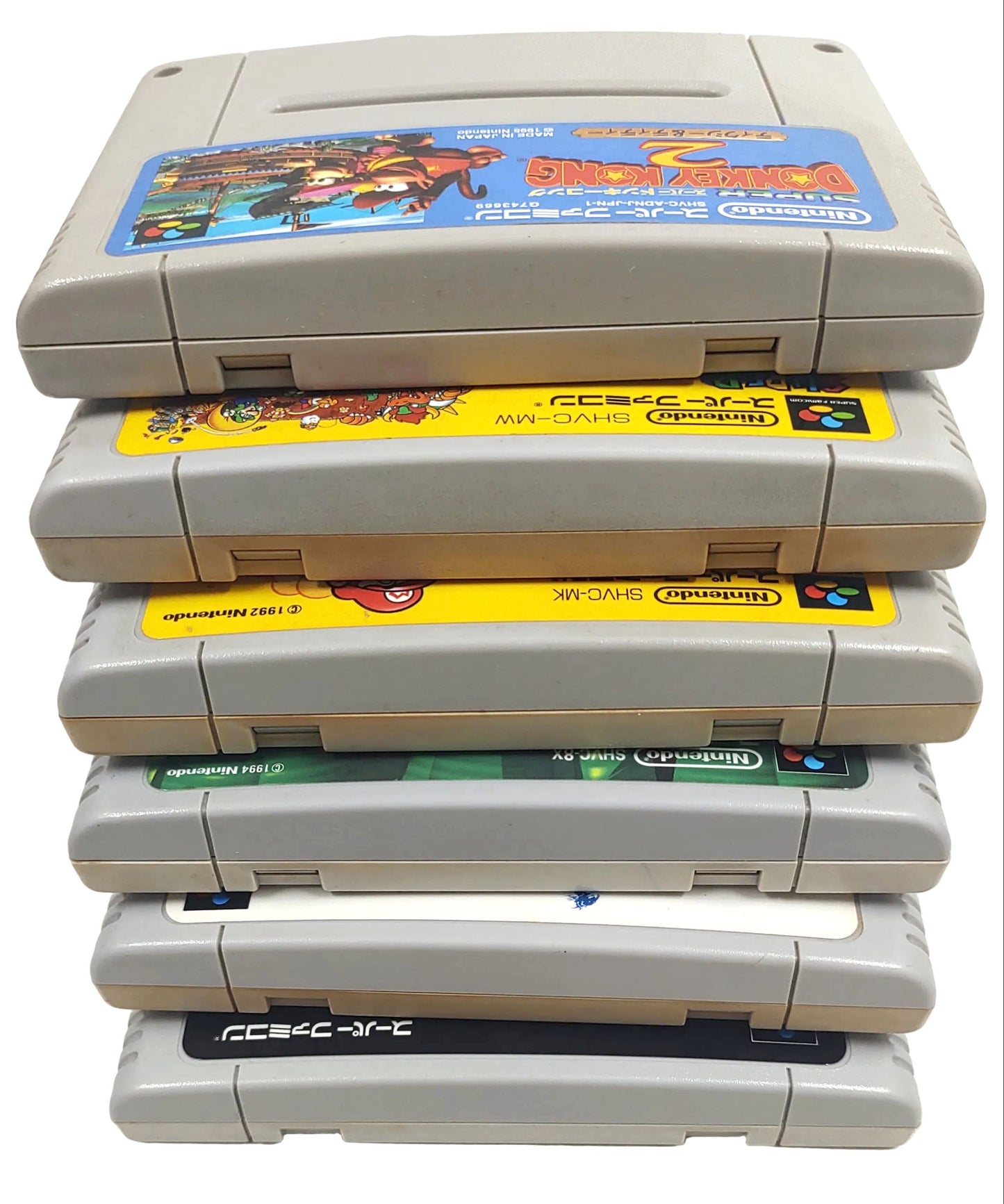 DKC 1,2 / Mario's / FF4 / Romancing Saga 2 - Lote 6 Games - Super Famicom / SNES