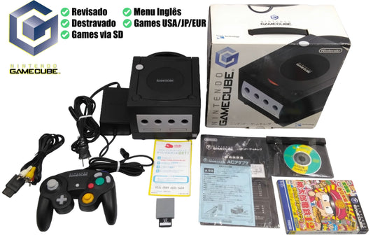 Game Cube Completo [Destravado + Games via cartão SD]