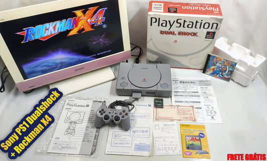 Sony Playstation PS1 Dualshock SCPH7000 + Rockman X4 - FRETE GRÁTIS