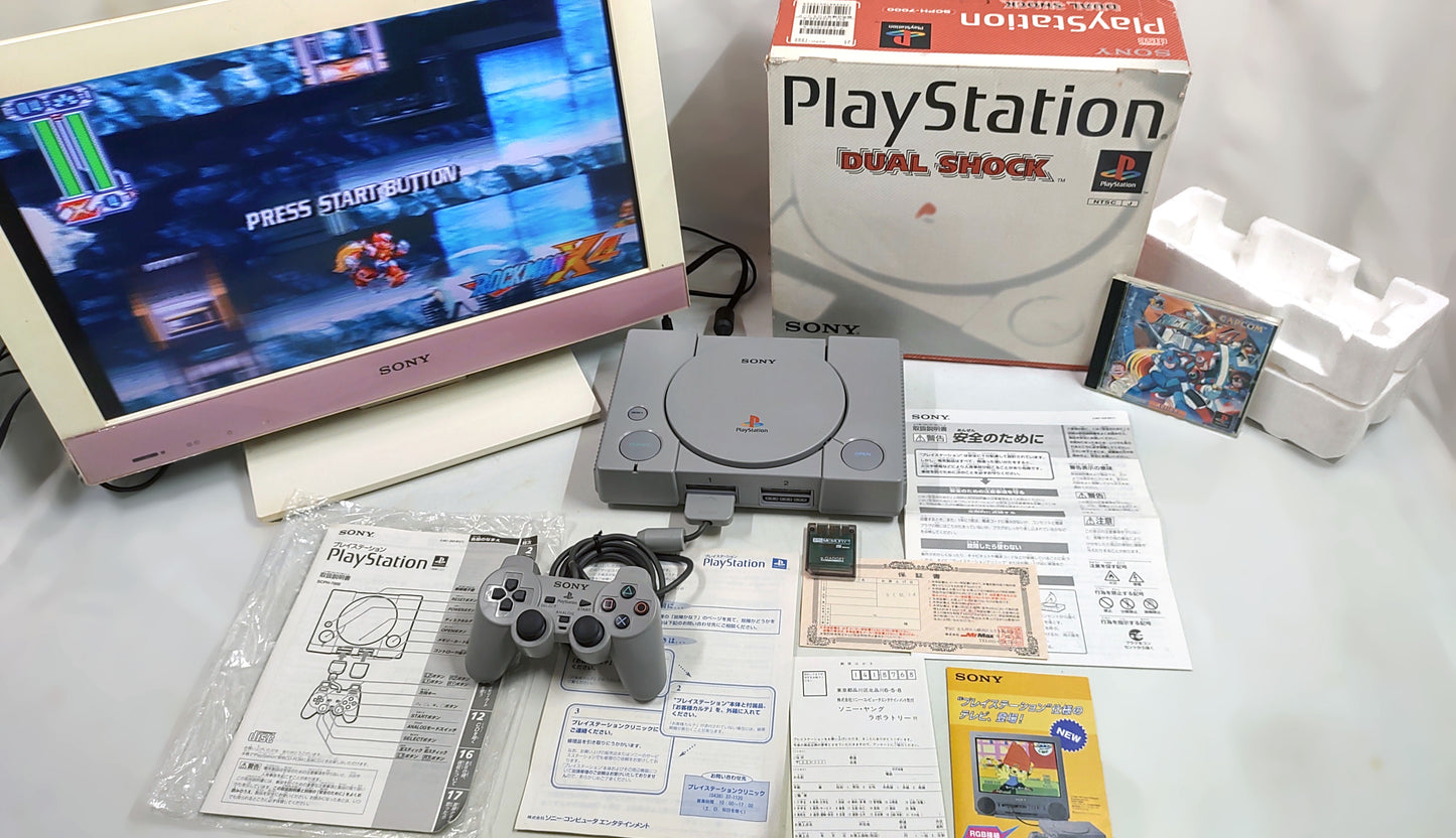 Sony Playstation PS1 Dualshock SCPH7000 + Rockman X4 - FRETE GRÁTIS