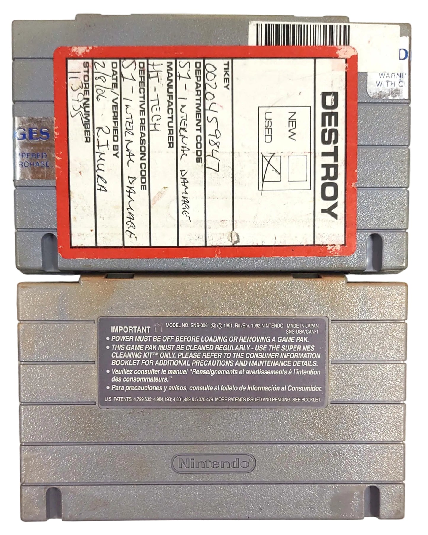 Lote 2 Games originais - SNES / Super Famicom