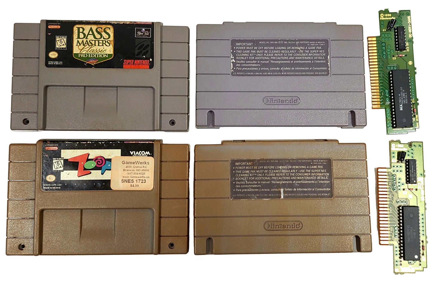 Lote 4 Games (3 originais e 1 Repro) - SNES / Super Famicom