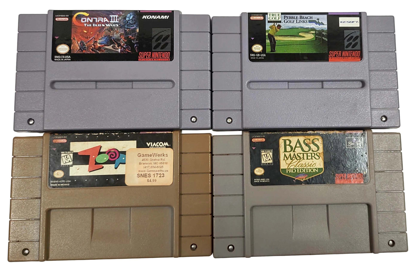 Lote 4 Games (3 originais e 1 Repro) - SNES / Super Famicom