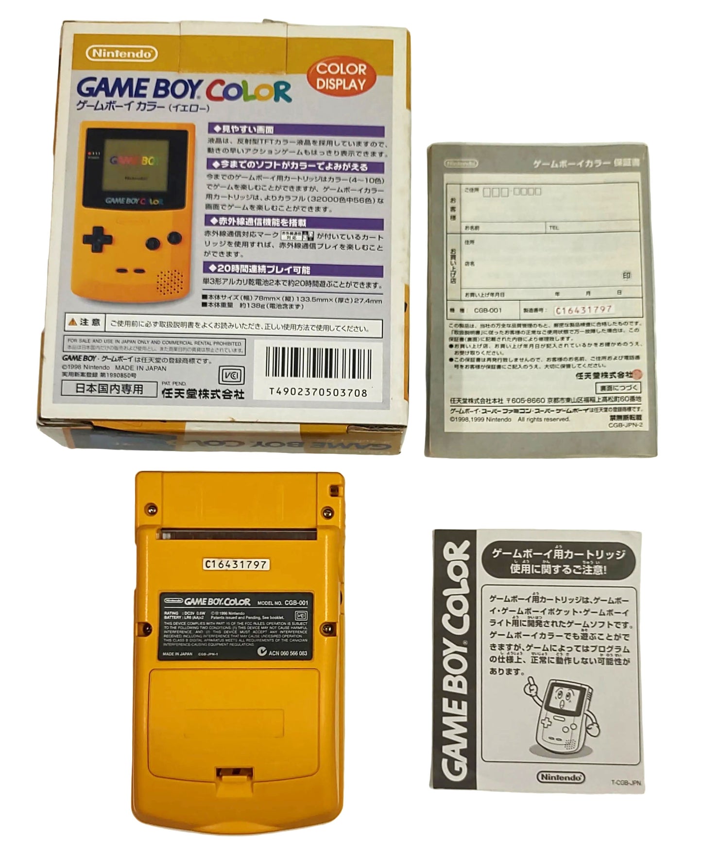 Nintendo GameBoy Color Amarelo modelo CGB-001