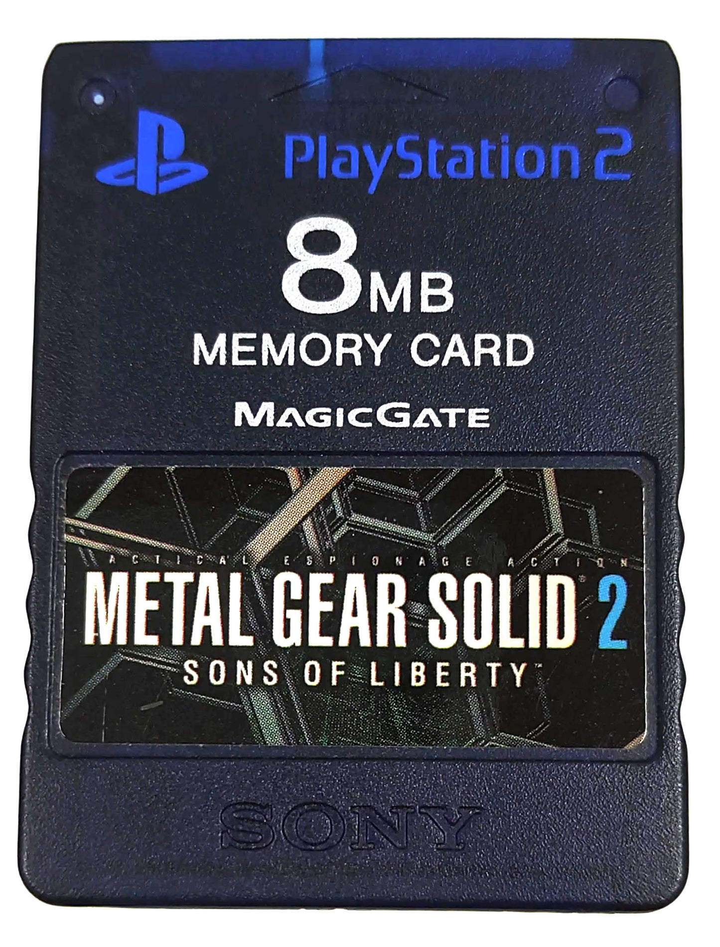 Memory Card Original Midnight Blue c/ Adesivo oficial Metal Gear Solid 2 - Sony Playstation 2 PS2