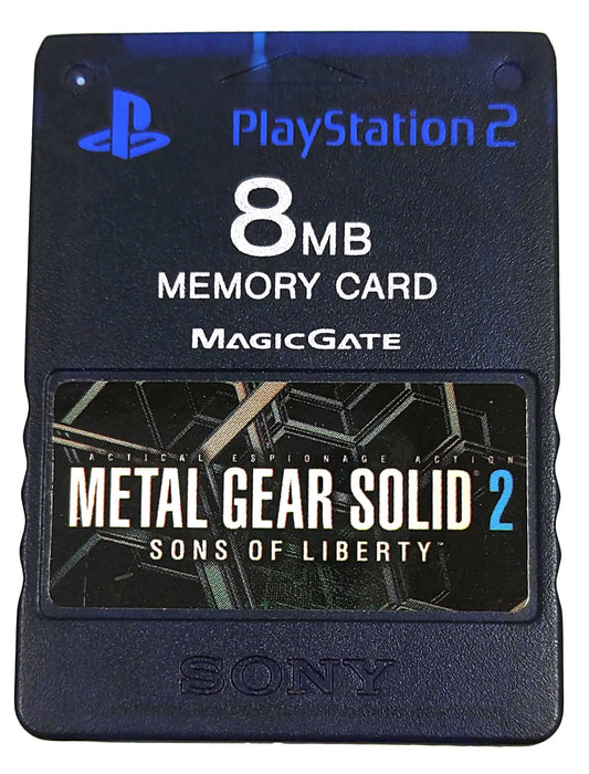 Memory Card Original Midnight Blue c/ Adesivo oficial Metal Gear Solid 2 - Sony Playstation 2 PS2