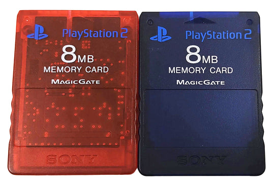 2x Memory Cards Originais Sony (Red + Midnight Blue) - Sony Playstation 2