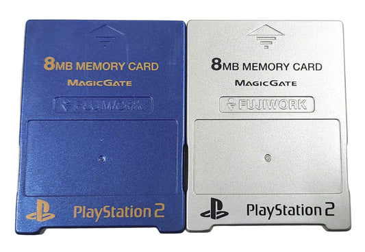 2x Memory Cards Originais Fujiwork (Silver + Blue) - Sony Playstation 2