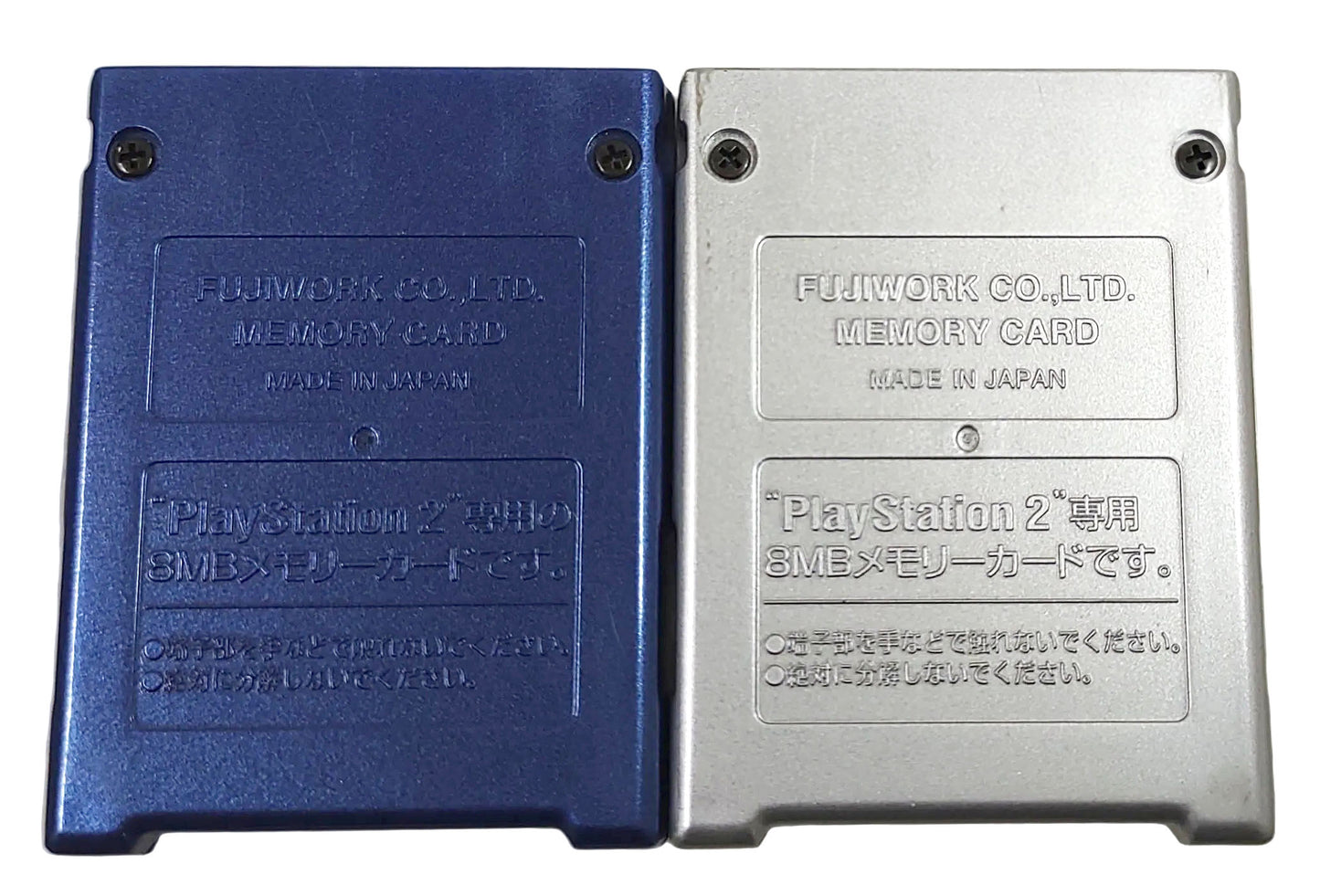 2x Memory Cards Originais Fujiwork (Silver + Blue) - Sony Playstation 2