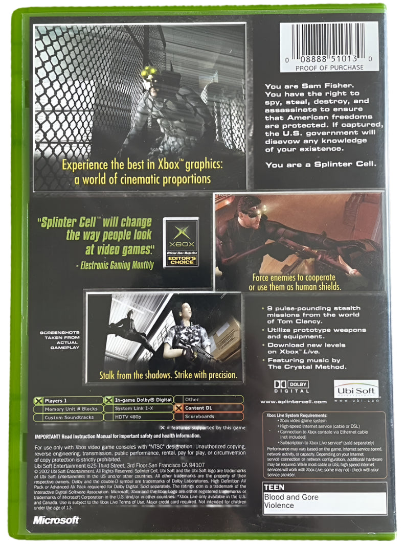 Splinter Cell - Xbox clássico
