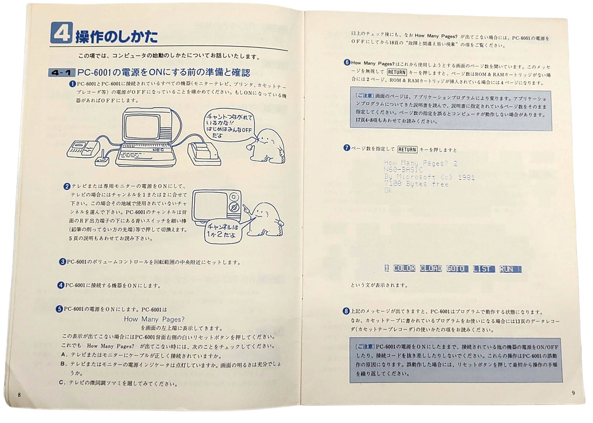 NEC PC-6001 Personal Computer PC-6000 series